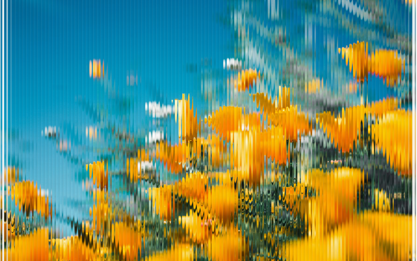 A photo refracted through Vitrine's fluted-glass effect